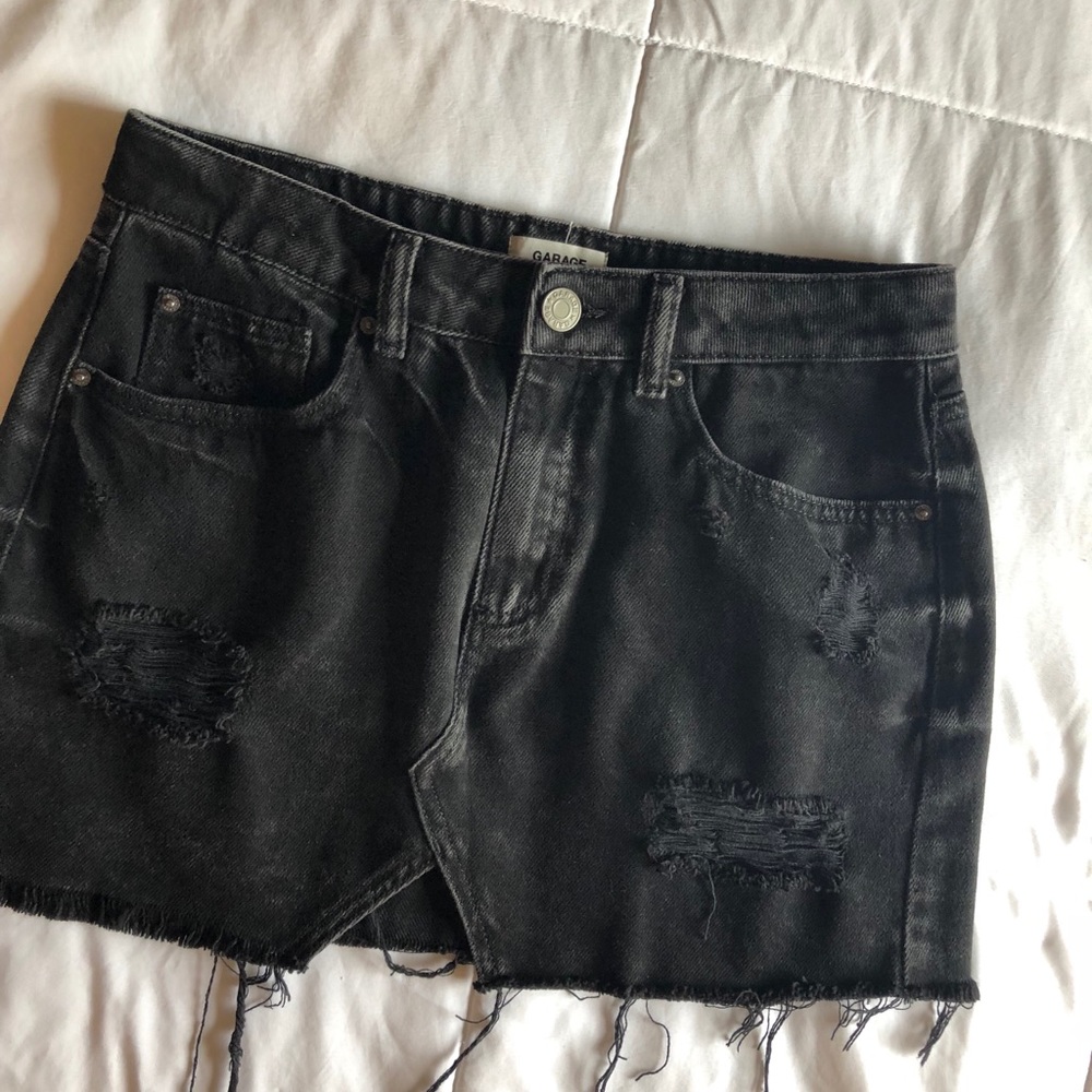 Garage Brand Black Jean Skirt